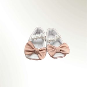 Ballerine in seta con fiocco rosa