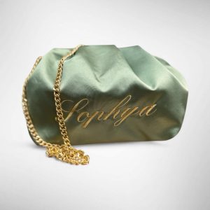 Pochette personalizzata in verde salvia