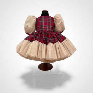Abito in tulle e tartan
