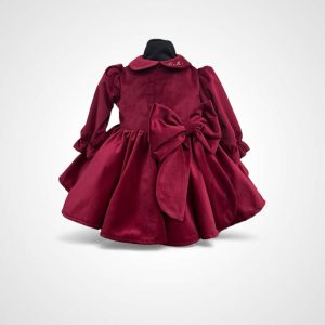 Abito in velluto bordeaux