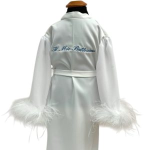 Kimono Battesimo con piume