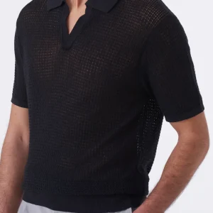 Polo traforata con collo bowling