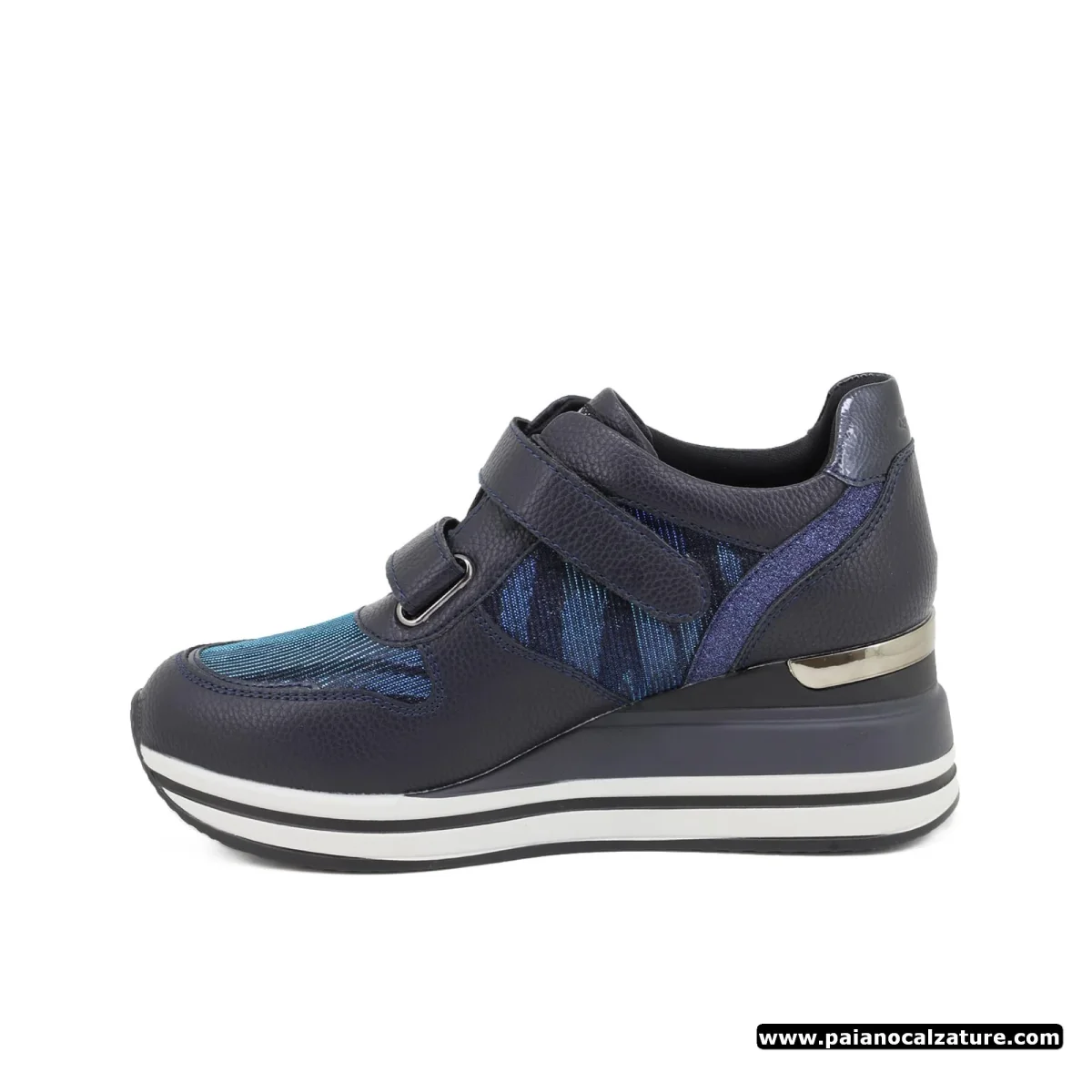 Sneakers Queen Helena x25-24 pelle blu glitter blu - immagine 3