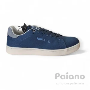 Sneakers Gas 614116 tessuto blu riporto grigio da uomo