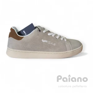 Sneakers Gas 614117 nabuk beige riporto cuoio da uomo