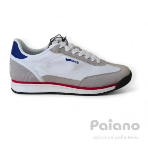 Sneakers Gas 617000 tessuto e camoscio bianco da uomo