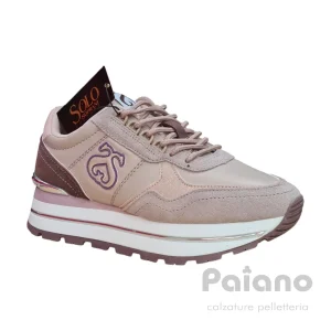 Soprani couture sneakers 423p04 camoscio pelle rosa cipria