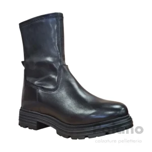 Anfibio donna 4205 pelle vitello nero a calza